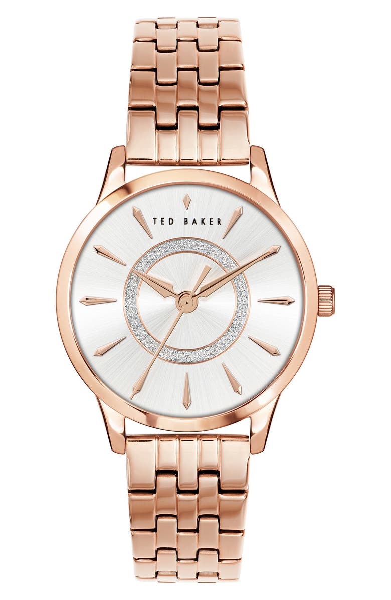 Ted Baker London Fitzrovia Charm Bracelet Watch, 34mm, Main, color,