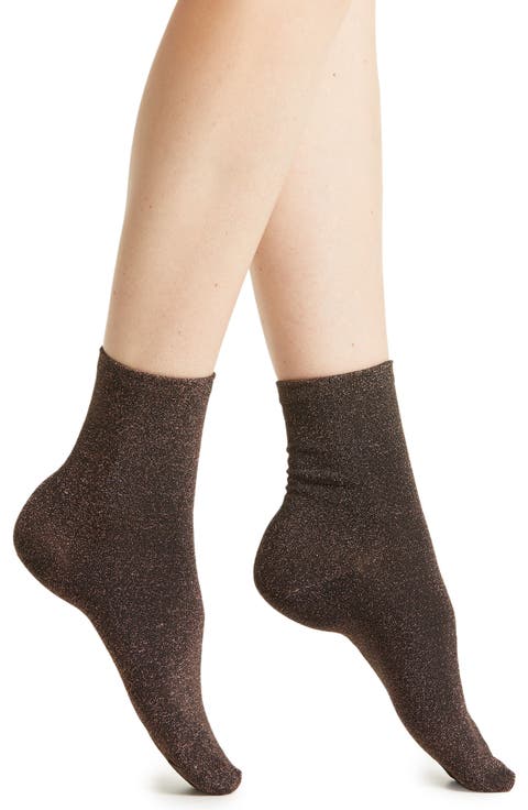 Glitterati Sparkle Cotton Blend Crew Socks