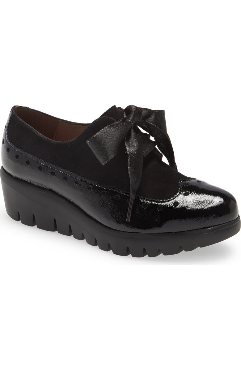Wonders Ribbon Lace Derby Wedge, Main, color,