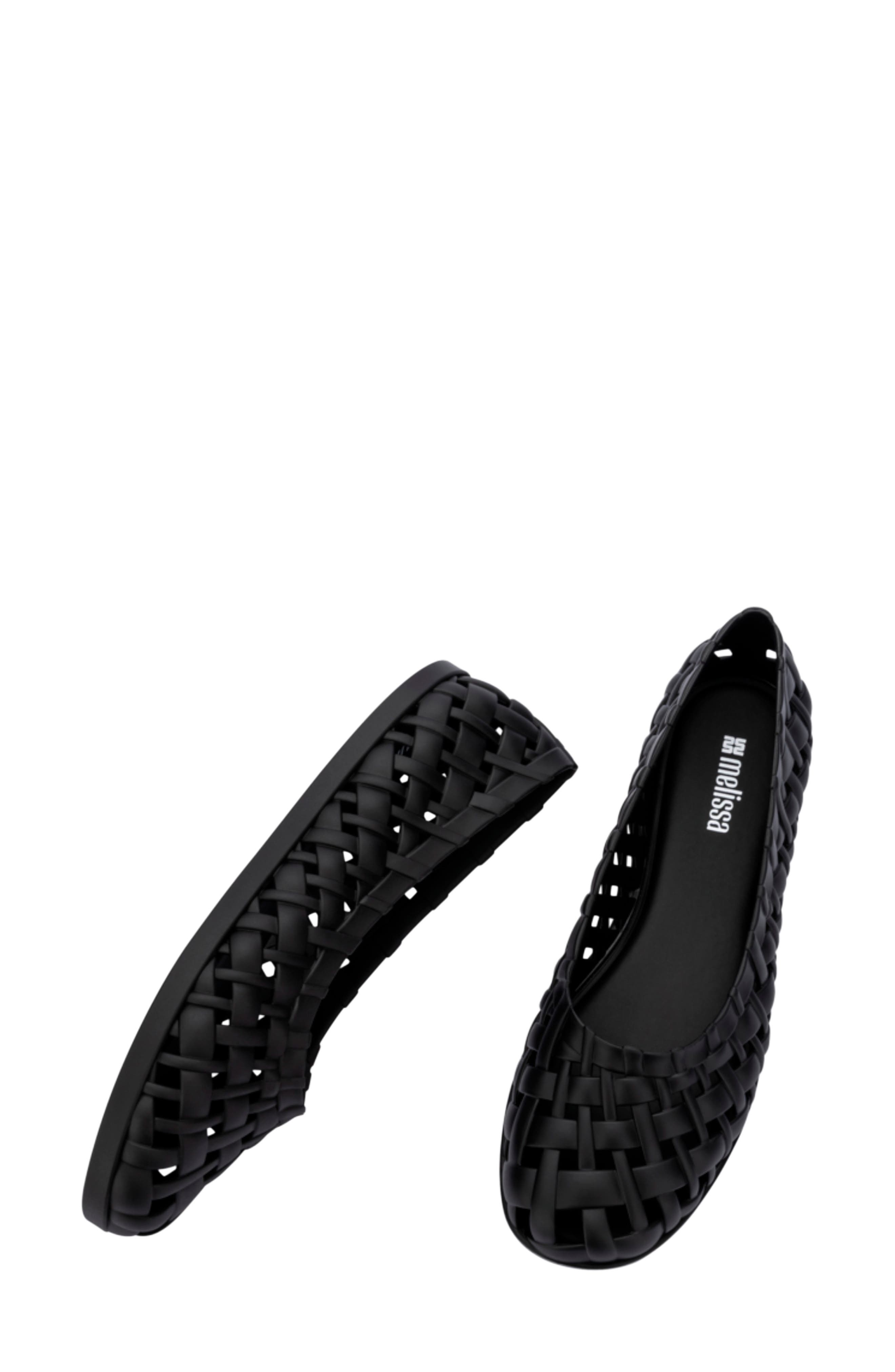 Melissa Possession Water Resistant Jelly Ballet Flat, Alternate, color, Black