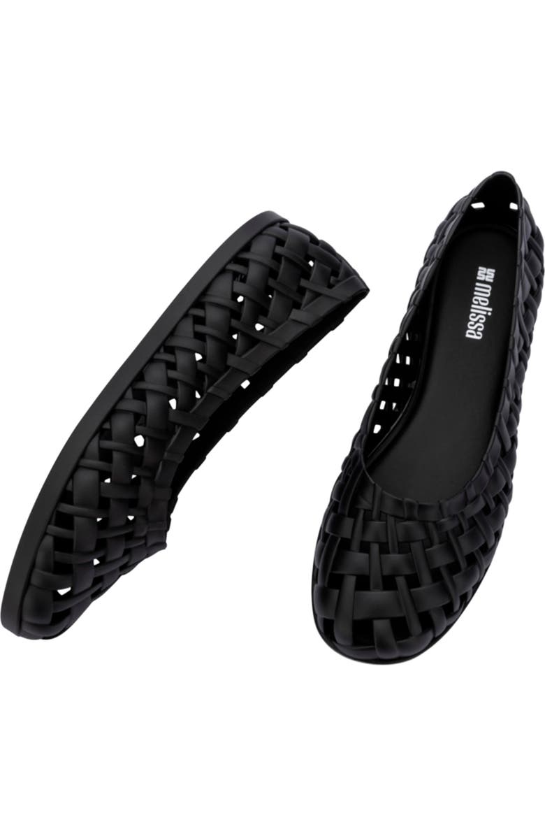 Melissa Possession Water Resistant Jelly Ballet Flat, Alternate, color, Black
