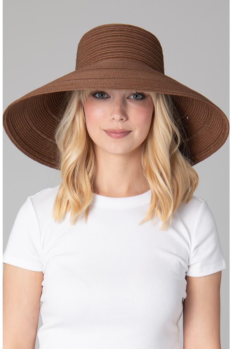 Round Crown Sun Hat, Alternate, color, BROWN