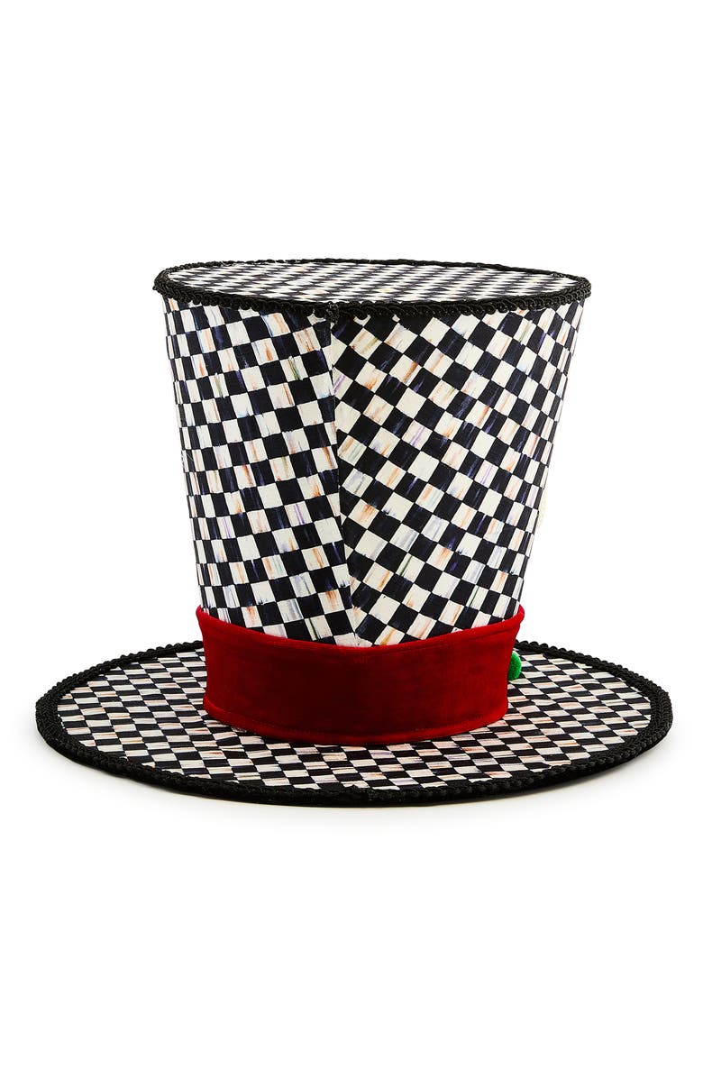 MACKENZIE CHILDS Check It Out Top Hat Tree Topper, Alternate, color, Black