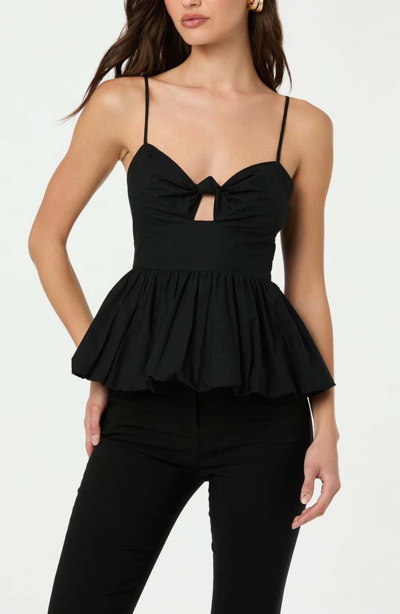 ASTR the Label Cotton Twist Cutout Bubble Peplum Camisole, Main, color,