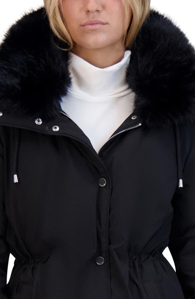 Kenneth Cole New York Hooded Jacket with Faux Fur Trim, Alternate, color, 