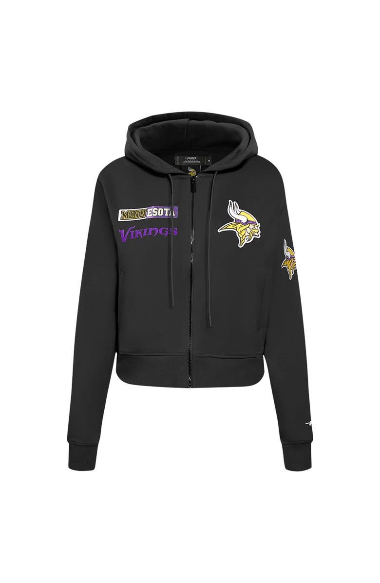 PRO STANDARD Women's Pro Standard Black Minnesota Vikings Split Logo Full-Zip Hoodie, Alternate, color, 