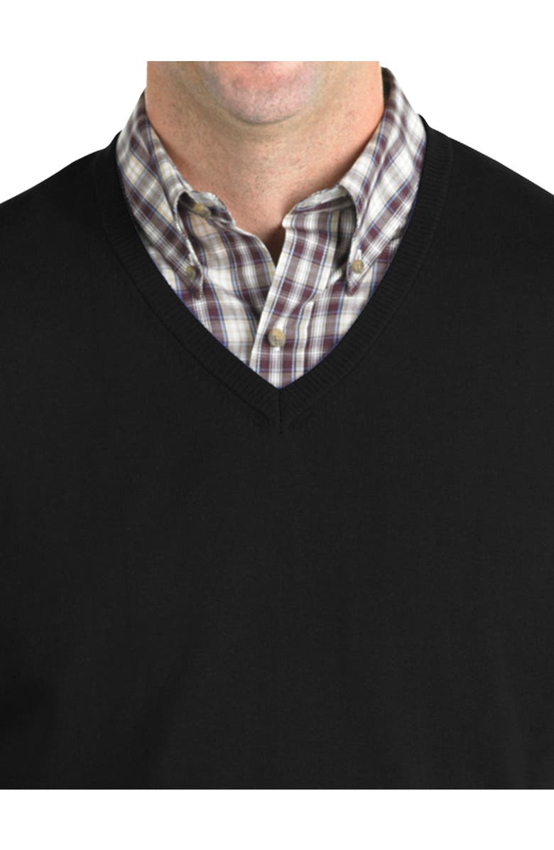 Harbor Bay by DXL Big & Tall V-Neck Sweater Vest, Alternate, color, Black