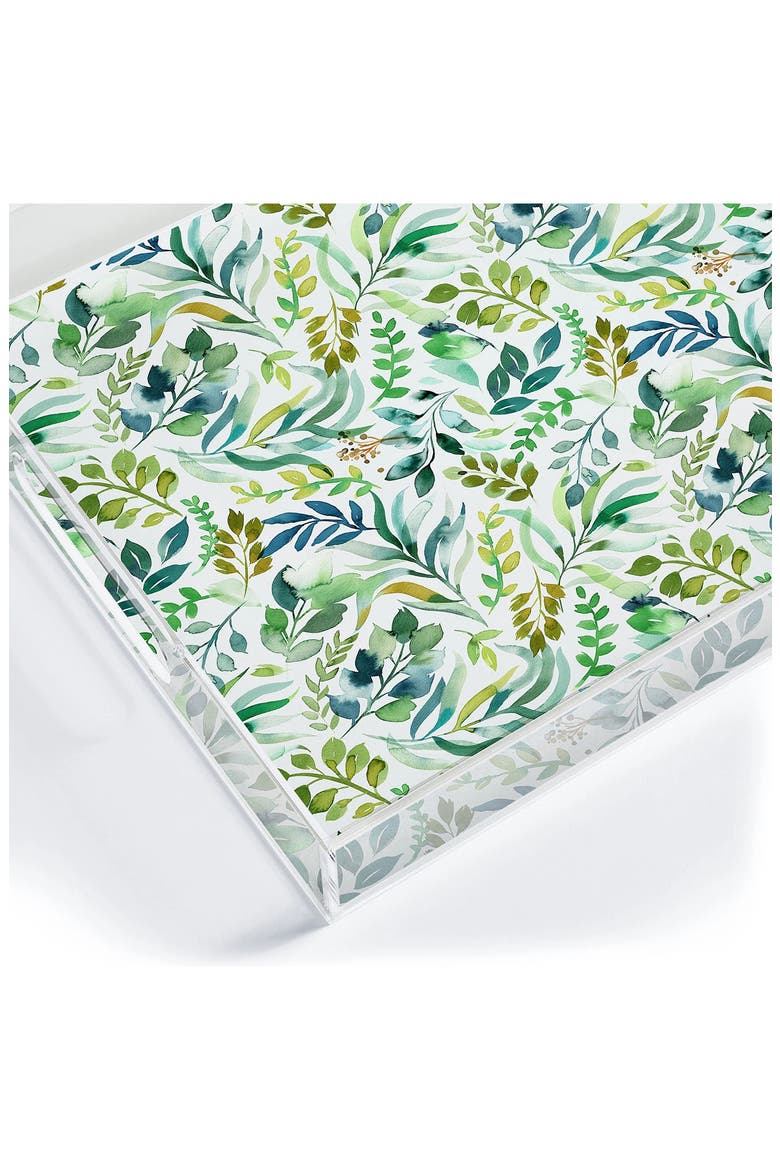 Botanic Retreat Acrylic Serving Tray, Alternate, color, GREEN