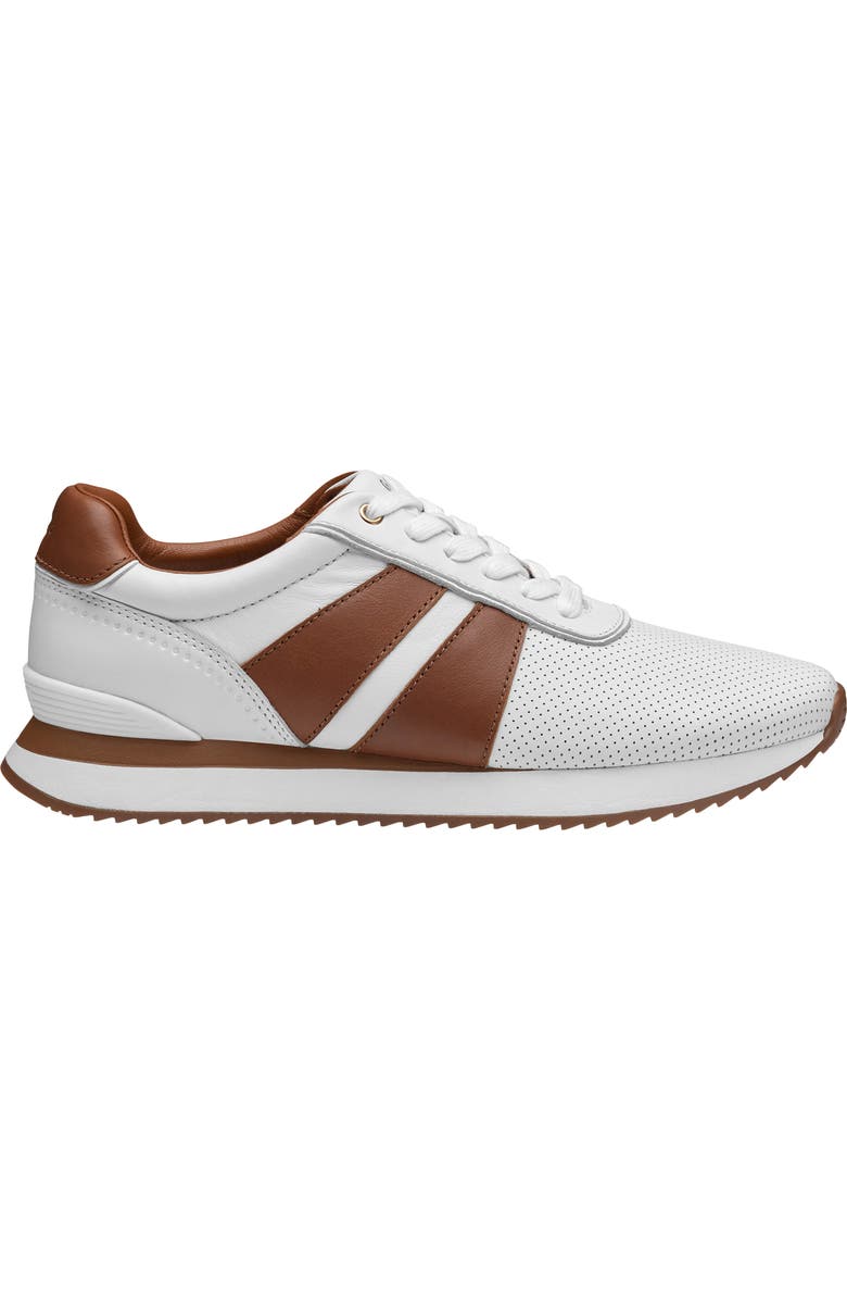 Johnston & Murphy Morgan Sneaker, Alternate, color, White/ Tan Full Grain