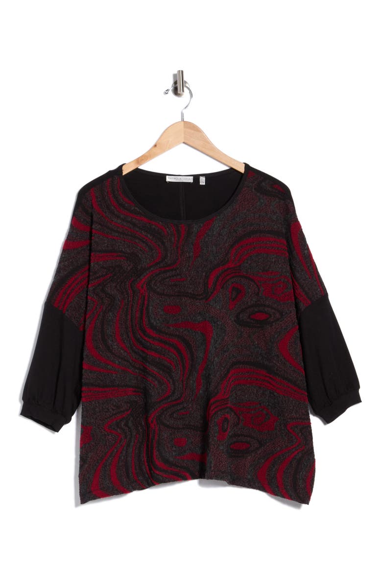 Boxy Print Top, Alternate, color, RED