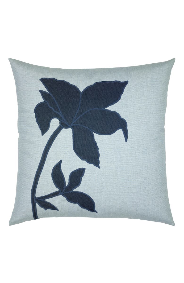 Elaine Smith Botanica Handmade Embroidered Applique Indoor
Outdoor Woven Accent Pillow, Main, color, Lily
