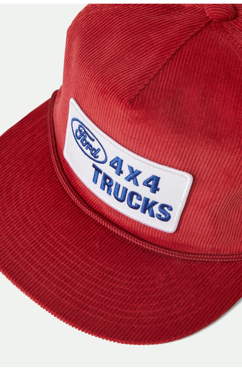 Brixton Ford 4x4 HP Snapback Trucker Hat, Alternate, color, Candy Apple Red
