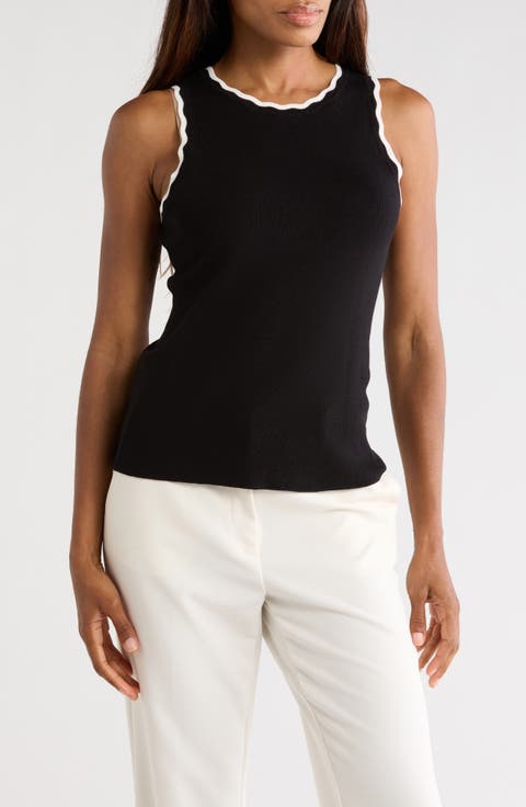 Scallop Tip Sweater Tank