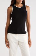 Halogen® Scallop Tip Sweater Tank