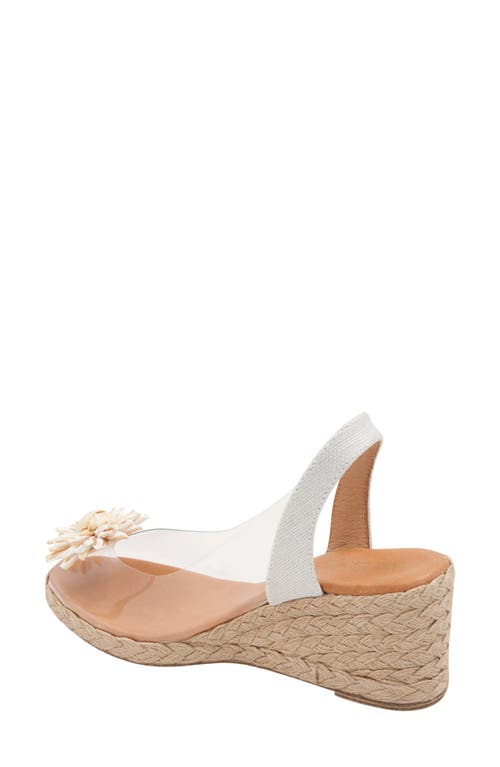 Andre Assous André Assous Slingback Espadrille Peep Toe Wedge Sandal In White