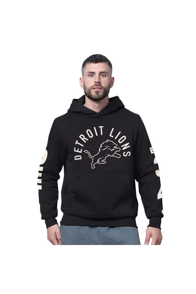 Men's Starter Black Detroit Lions Handoff Fleece Hoodie Sweatshirt, Main, color, Black