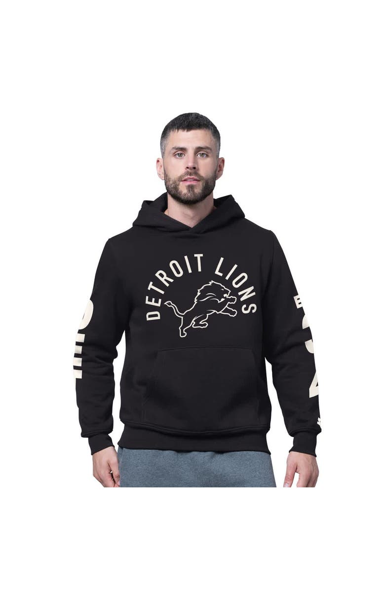 STARTER Men's Starter Black Detroit Lions Handoff Fleece Hoodie Sweatshirt, Main, color, Black