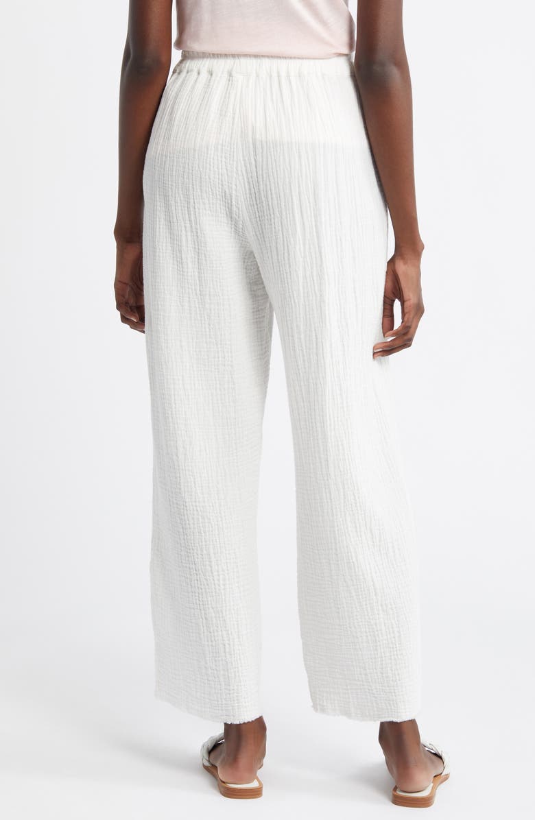 Rails Leon Crinkled Organic Cotton Crop Pants, Alternate, color, White