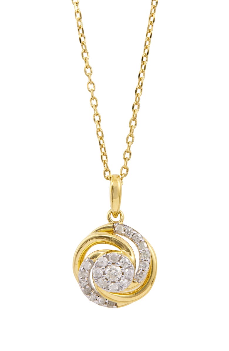 SAVVY CIE JEWELS Diamond Swirl Pendant Necklace - 0.25ct., Main, color, Gold