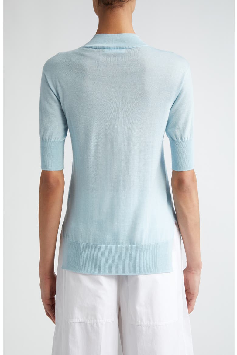 Seamless Short Sleeve Cashmere, Wool & Silk Sweater, Alternate, color, 456 BLUE HAZE