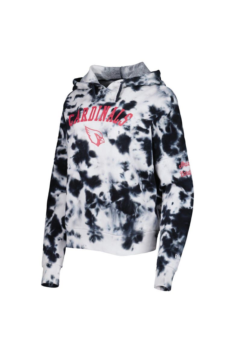 Women's New Era Black Arizona Cardinals Cloud Dye Fleece Pullover Hoodie, Alternate, color, Black