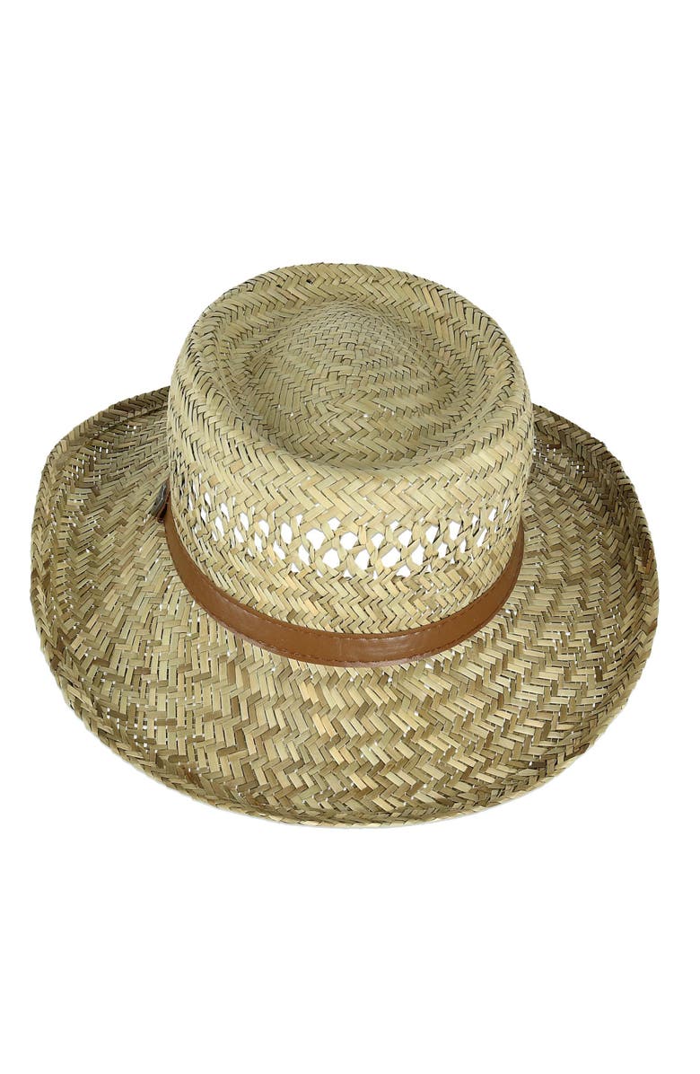 Ascentix Rush Straw Gambler Hat with Wide Brim, Alternate, color, Natural