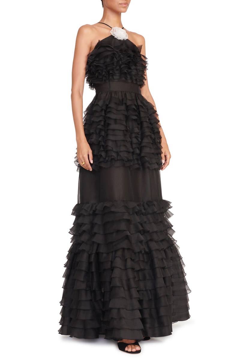 STAUD Florian Tiered Ruffle Organza Gown, Alternate, color, 