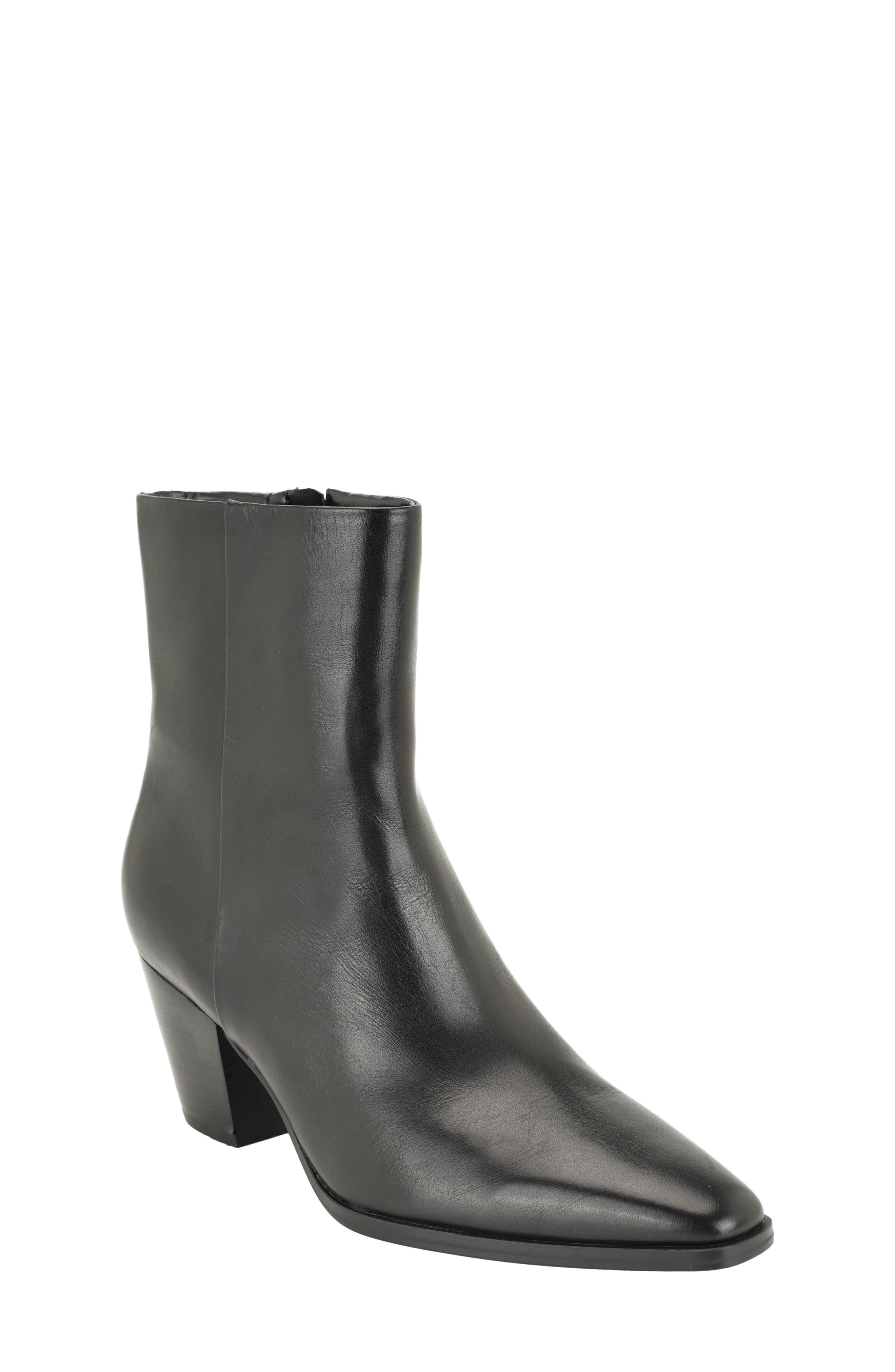 Hartford Leather Bootie, Main, color, BLACK 001
