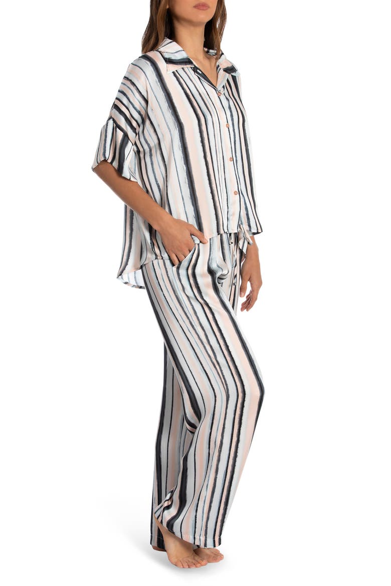 Bali Stripe Satin Pajamas, Alternate, color, MINT