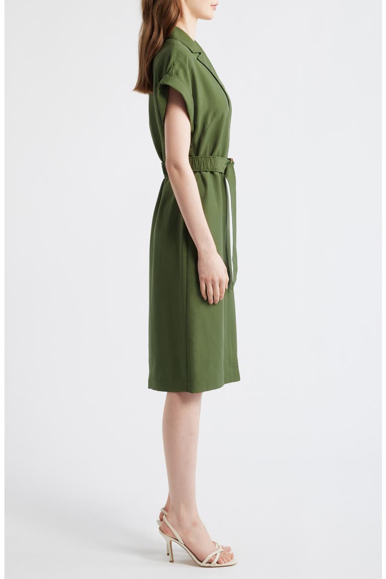 Belted Woven Midi Shirtdress, Alternate, color, OLIVE