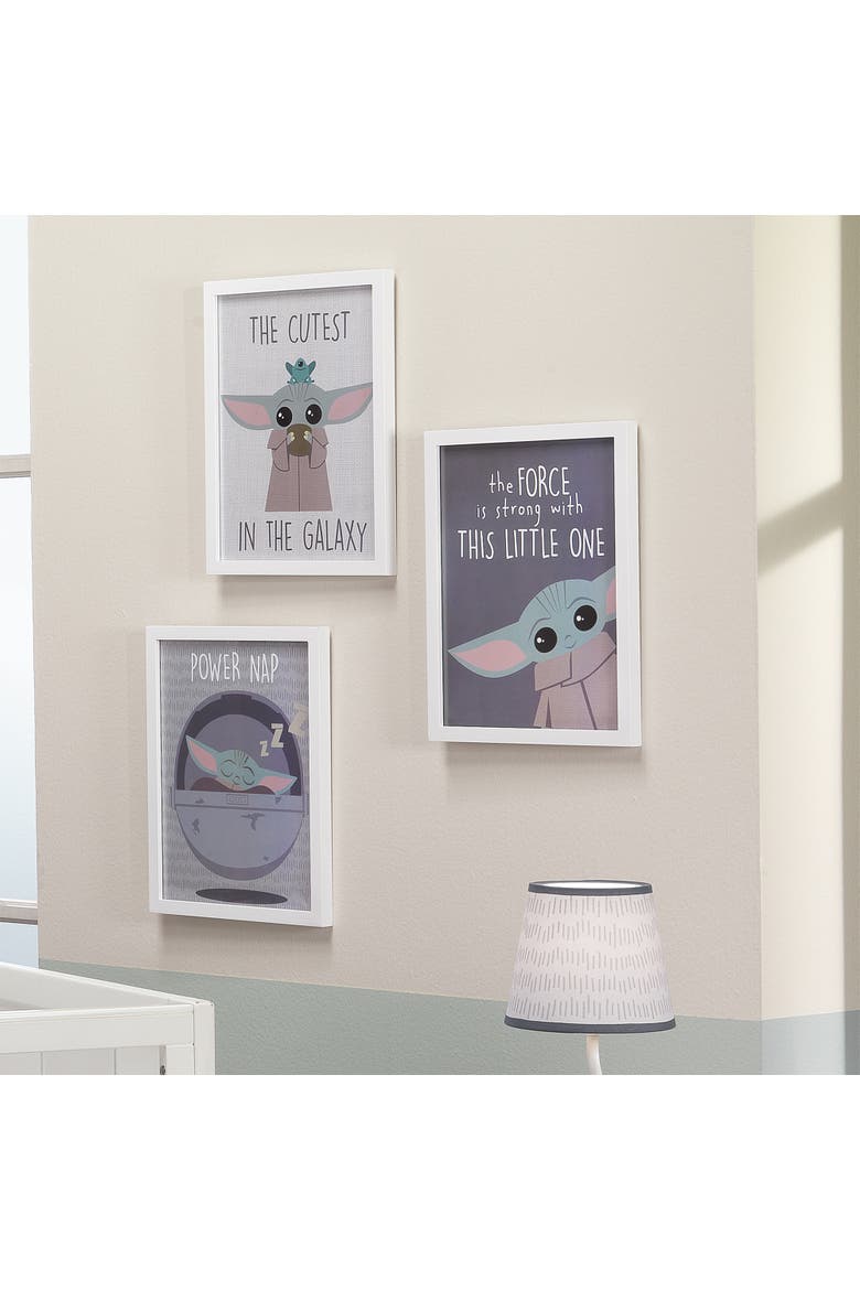 Star Wars The Child/Baby Yoda Unframed Nursery Wall Art Decor 3pc, Alternate, color, Gray
