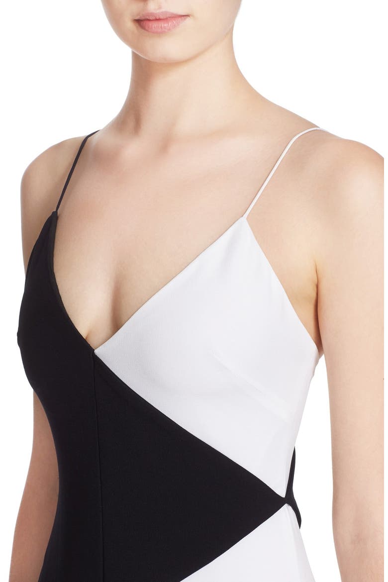 Colorblock Wide Leg Jumpsuit, Alternate, color, BLACK/ WHITE