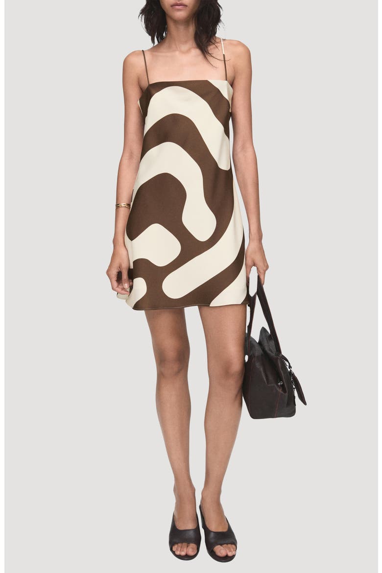 Just Print Sleeveless Minidress, Main, color, BROWN