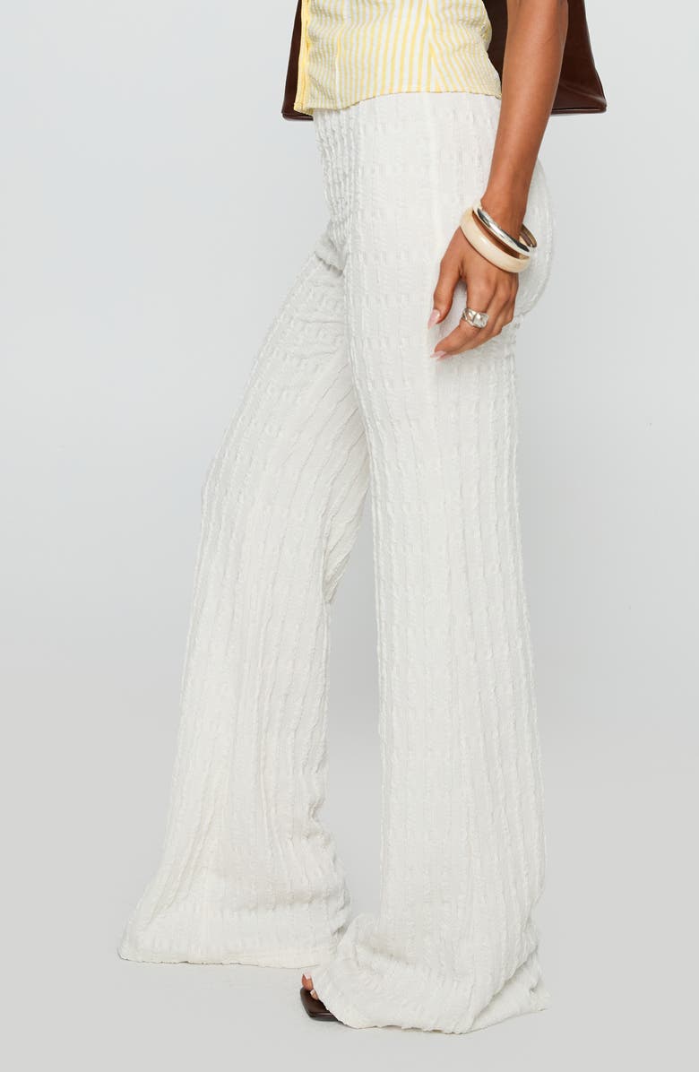 Princess Polly Leisure State Wide Leg Pants, Alternate, color, White