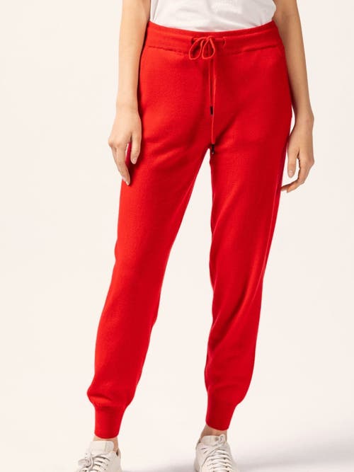 Gobi Mongolian Cashmere Cuffed Cashmere Jogger In Red