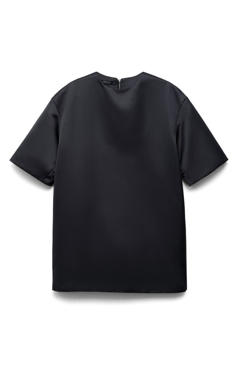 MANGO Selection Satin Minidress, Alternate, color, Charcoal