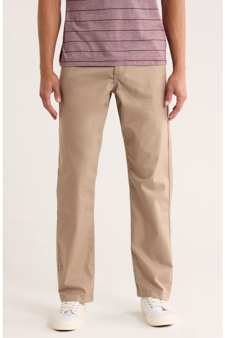 Authentic Relaxed Flat Front Stretch Chinos, Main, color, DESERT TAUPE