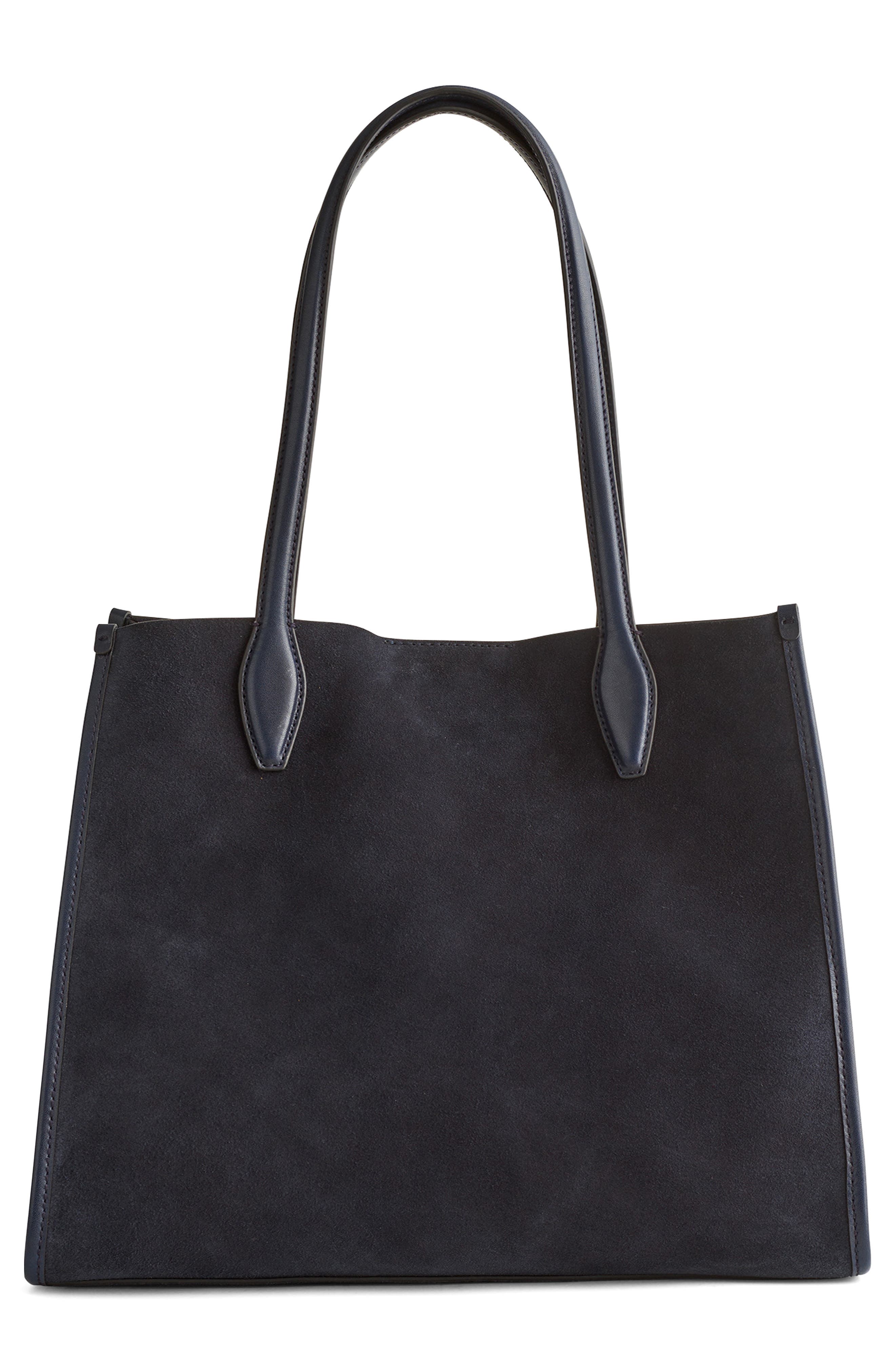 Madewell Suede Lexington Tote, Alternate, color, Juniper Berry