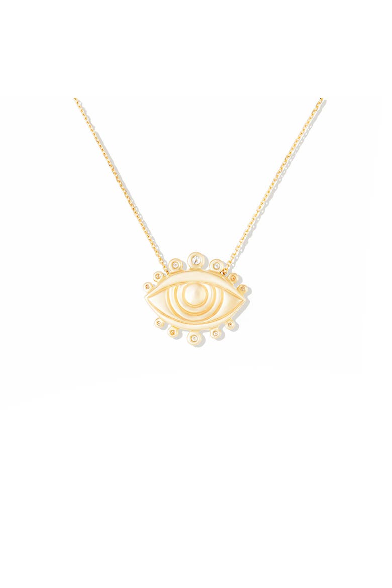 Juju Evil Eye Charm Necklace, Alternate, color, Gold