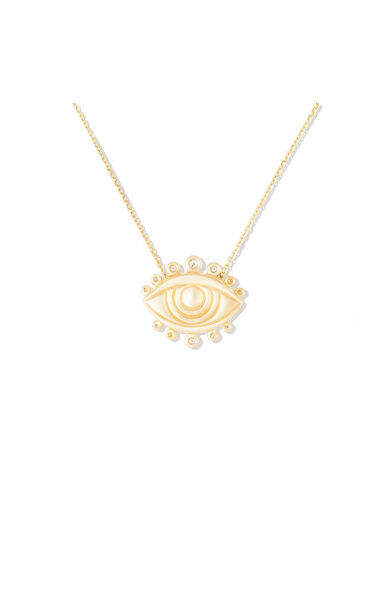 Campbell + Charlotte Juju Evil Eye Charm Necklace, Alternate, color, Gold