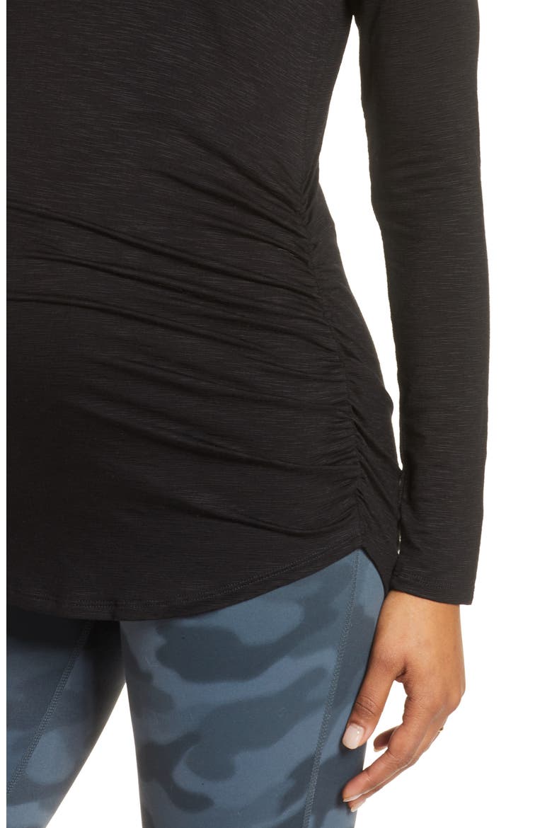 Mamasana Maternity Shirt, Alternate, color, BLACK