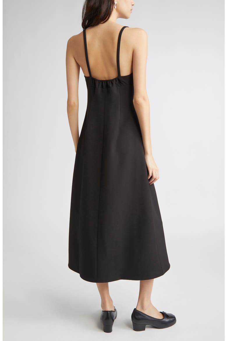 Pilton Rosette Midi Dress, Alternate, color, BLACK