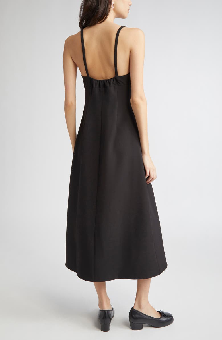 Sandy Liang Pilton Rosette Midi Dress, Alternate, color, Black