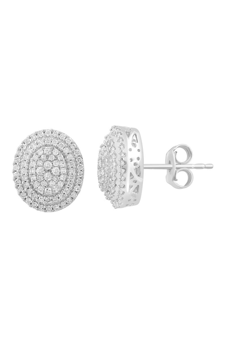 Diamond Stud Earrings, Main, color, WHITE