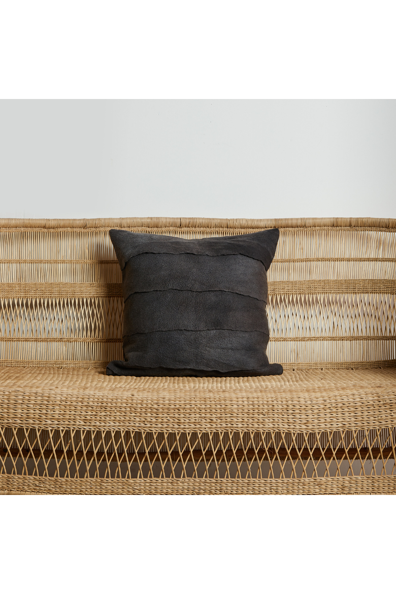 Layered Hand-Felted Merino Wool Throw Pillow - Square - Cover Only, Main, color, Dusty Charcoal