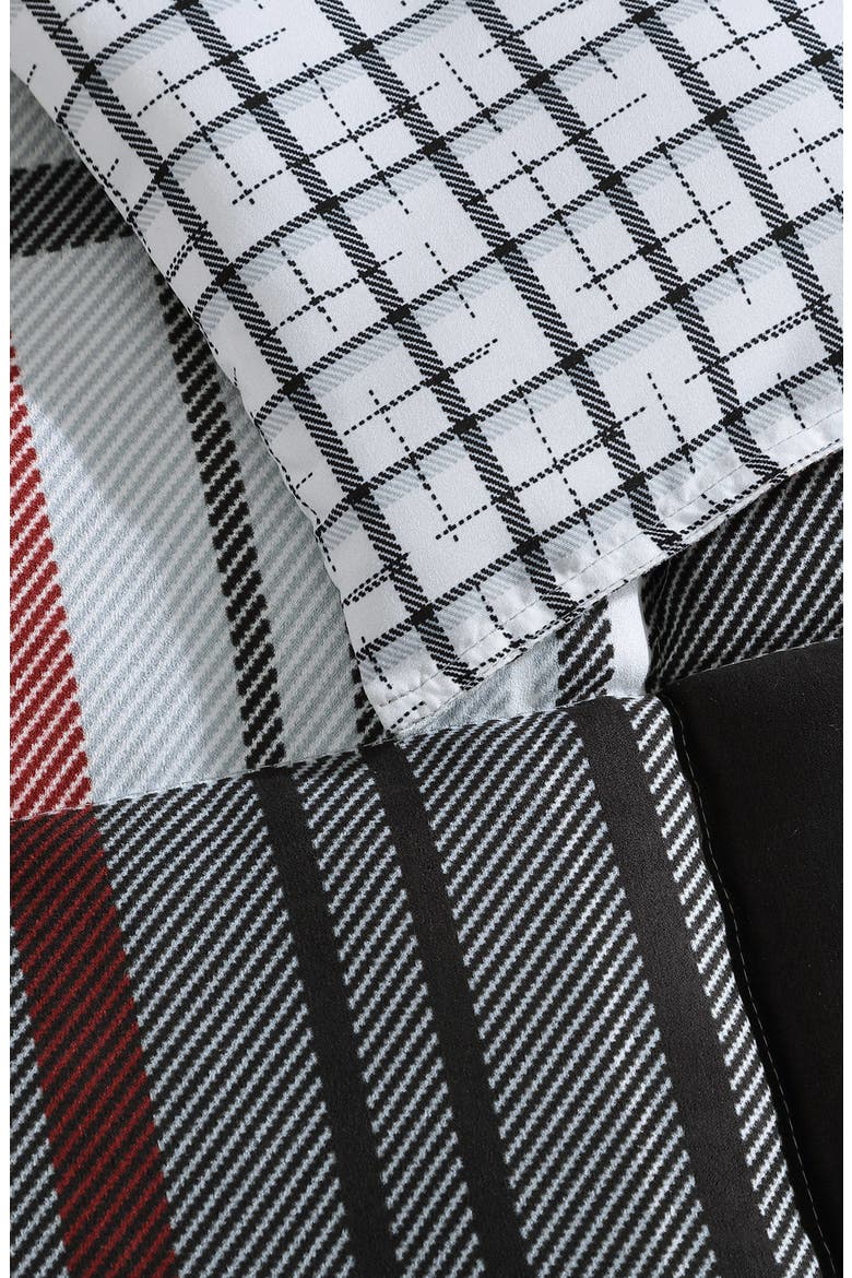 Normandy Plaid Comforter & Sham Set, Alternate, color, BLACK RED