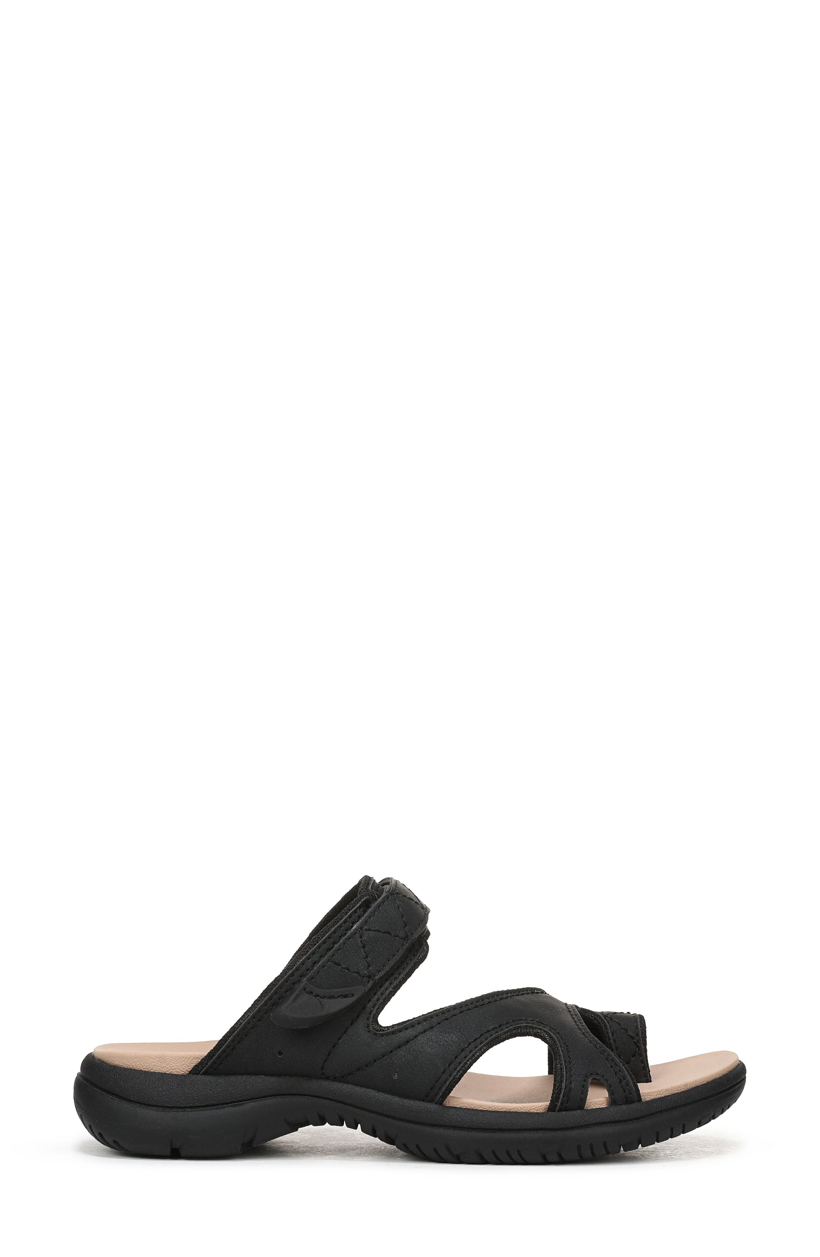 Dr. Scholl's Island Breeze Slide Sandal, Alternate, color, Black Faux Leather