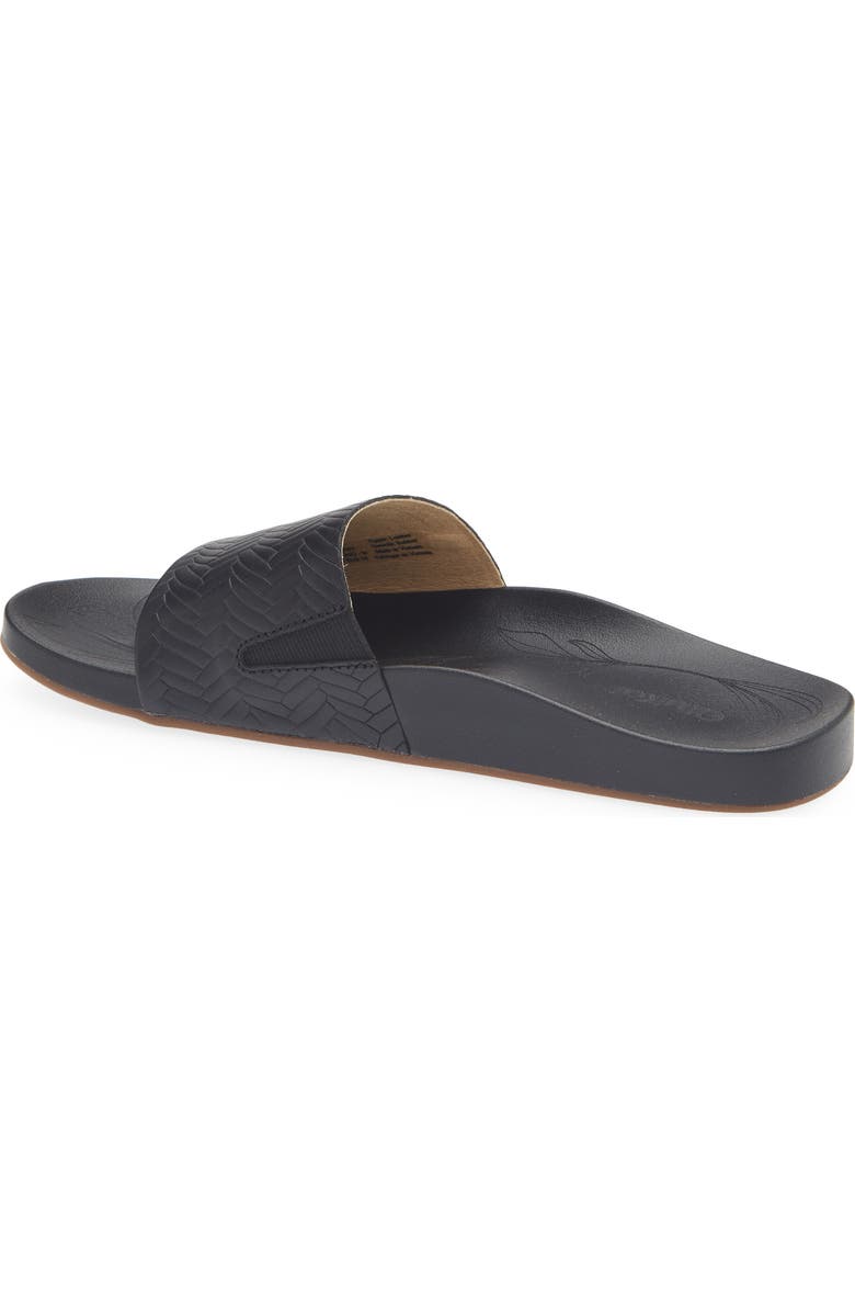 OluKai Kipea'a Pono Slide Sandal, Alternate, color, Black / Weave