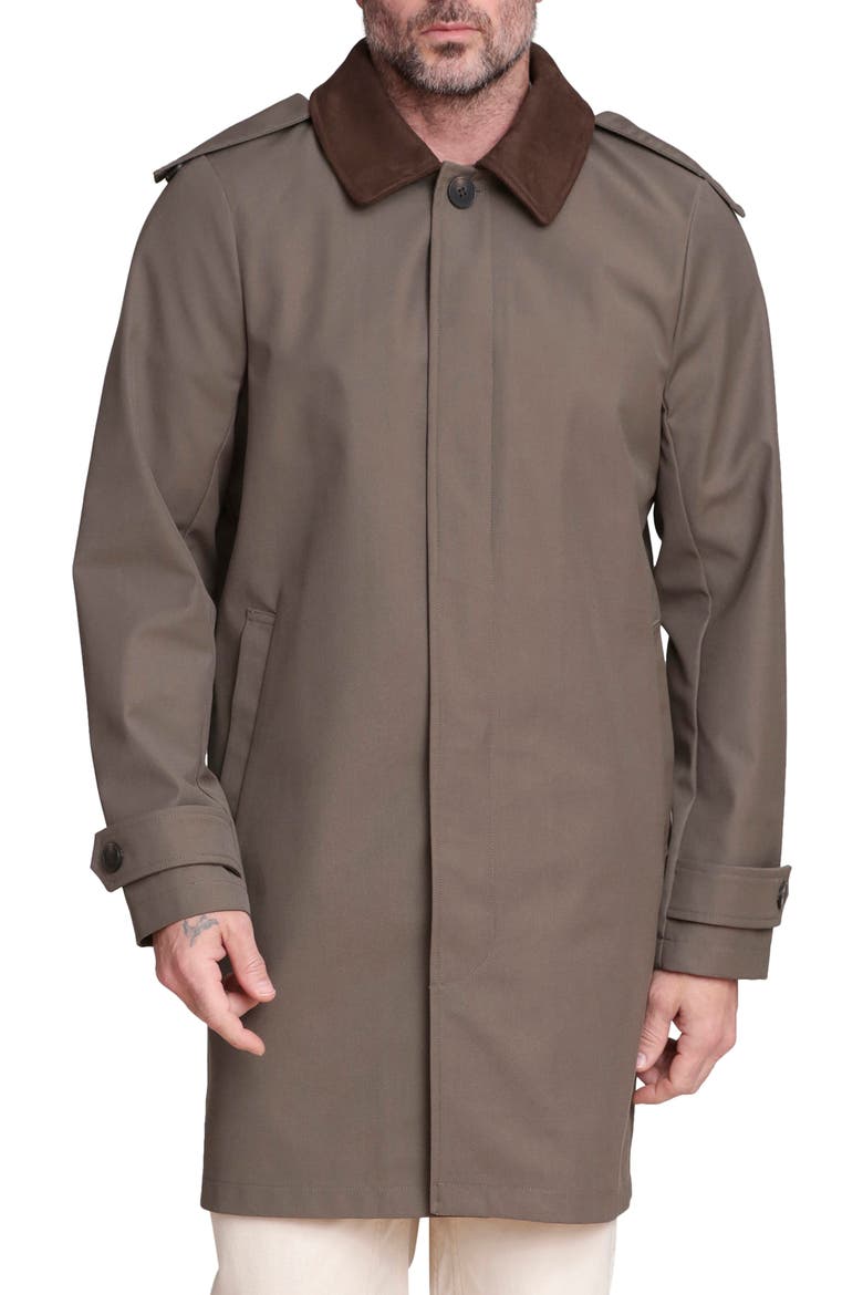 Combo Collar Mac Coat with Detachable Hood, Alternate, color, OLIVE