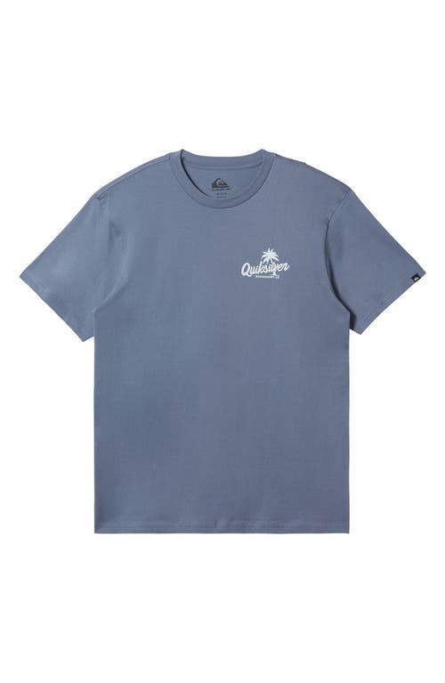 Quiksilver Palm Script Graphic T-shirt In Flint Stone
